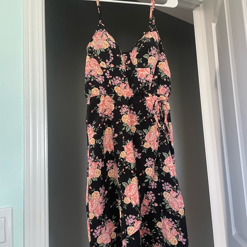 Black and Pink Floral Dress
